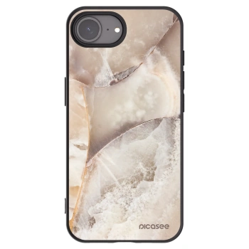 Picasee Μαύρη θήκη σιλικόνης για Apple iPhone 16e - Cream marble