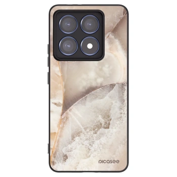 Picasee Μαύρη θήκη σιλικόνης για Xiaomi 14T Pro - Cream marble