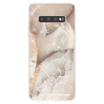 Picasee διαφανής θήκη σιλικόνης Samsung Galaxy S10 Plus G975 - Cream marble
