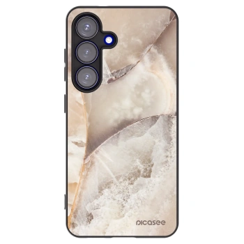 Picasee Μαύρη θήκη σιλικόνης για Samsung Galaxy S25 5G - Cream marble
