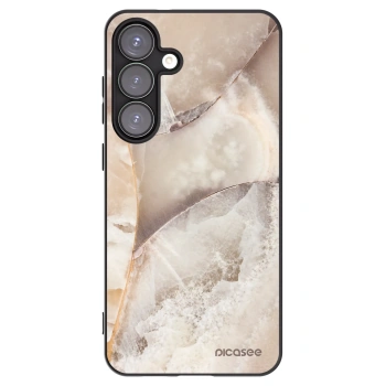Picasee Μαύρη θήκη σιλικόνης για Samsung Galaxy S25+ 5G - Cream marble