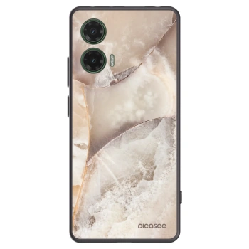 Picasee Μαύρη θήκη σιλικόνης για Motorola Moto G35 5G - Cream marble