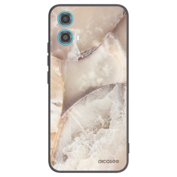 Picasee Μαύρη θήκη σιλικόνης για Motorola Moto G34 5G - Cream marble