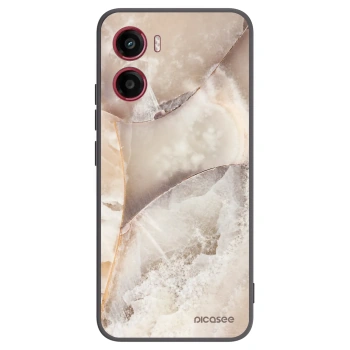 Picasee Μαύρη θήκη σιλικόνης για Motorola Moto G05 - Cream marble