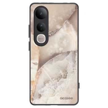 Picasee Μαύρη θήκη σιλικόνης για Vivo V50 Lite 5G - Cream marble
