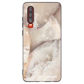 Picasee Μαύρη θήκη σιλικόνης για Huawei P30 - Cream marble