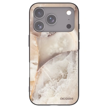 Picasee Μαύρη θήκη σιλικόνης για Apple iPhone 17 Pro - Cream marble