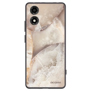Picasee Μαύρη θήκη σιλικόνης για Motorola Moto E14 - Cream marble