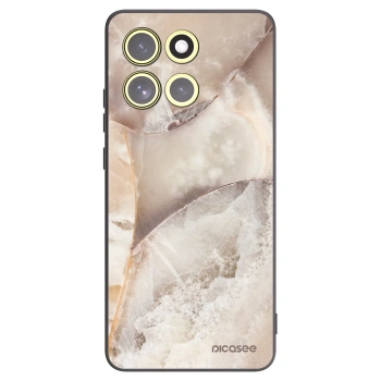 Picasee Μαύρη θήκη σιλικόνης για Motorola Moto G86 5G - Cream marble