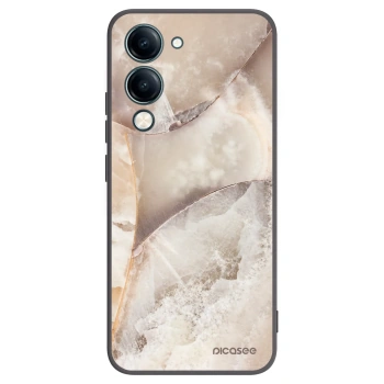 Picasee Μαύρη θήκη σιλικόνης για Vivo Y29s 5G - Cream marble