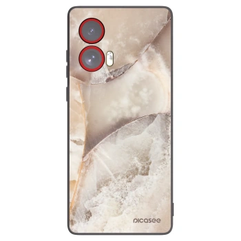 Picasee Μαύρη θήκη σιλικόνης για Motorola Edge 50 Fusion - Cream marble