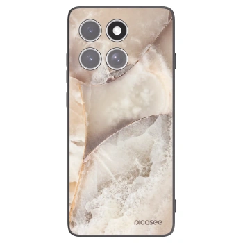 Picasee Μαύρη θήκη σιλικόνης για Motorola Edge 60 Fusion - Cream marble
