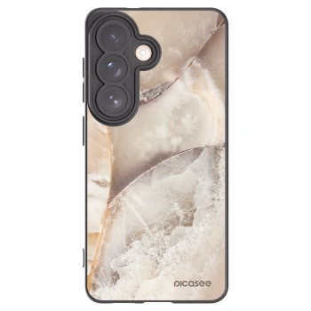 Picasee Μαύρη θήκη σιλικόνης για Samsung Galaxy S26 - Cream marble