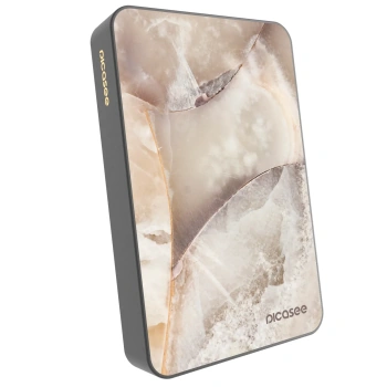 Picasee Powerbank με MagSafe 10 000 mAh Γκρί - Cream marble
