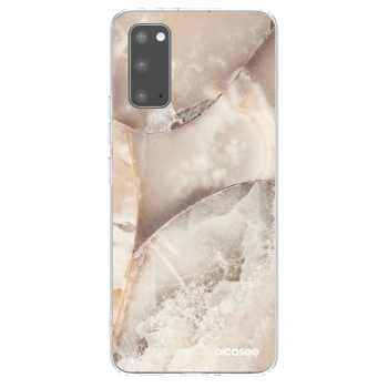 Picasee διαφανής θήκη σιλικόνης Samsung Galaxy S20 G980F - Cream marble