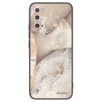 Picasee Μαύρη θήκη σιλικόνης για Samsung Galaxy S20 G980F - Cream marble