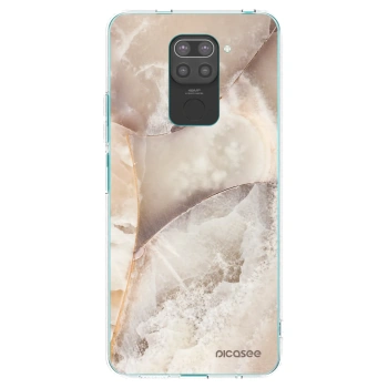 Picasee Μαύρη θήκη σιλικόνης για Xiaomi Redmi Note 9 - Cream marble