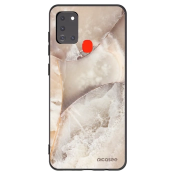 Picasee Μαύρη θήκη σιλικόνης για Samsung Galaxy A21s - Cream marble