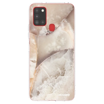 Picasee διαφανής θήκη σιλικόνης Samsung Galaxy A21s - Cream marble