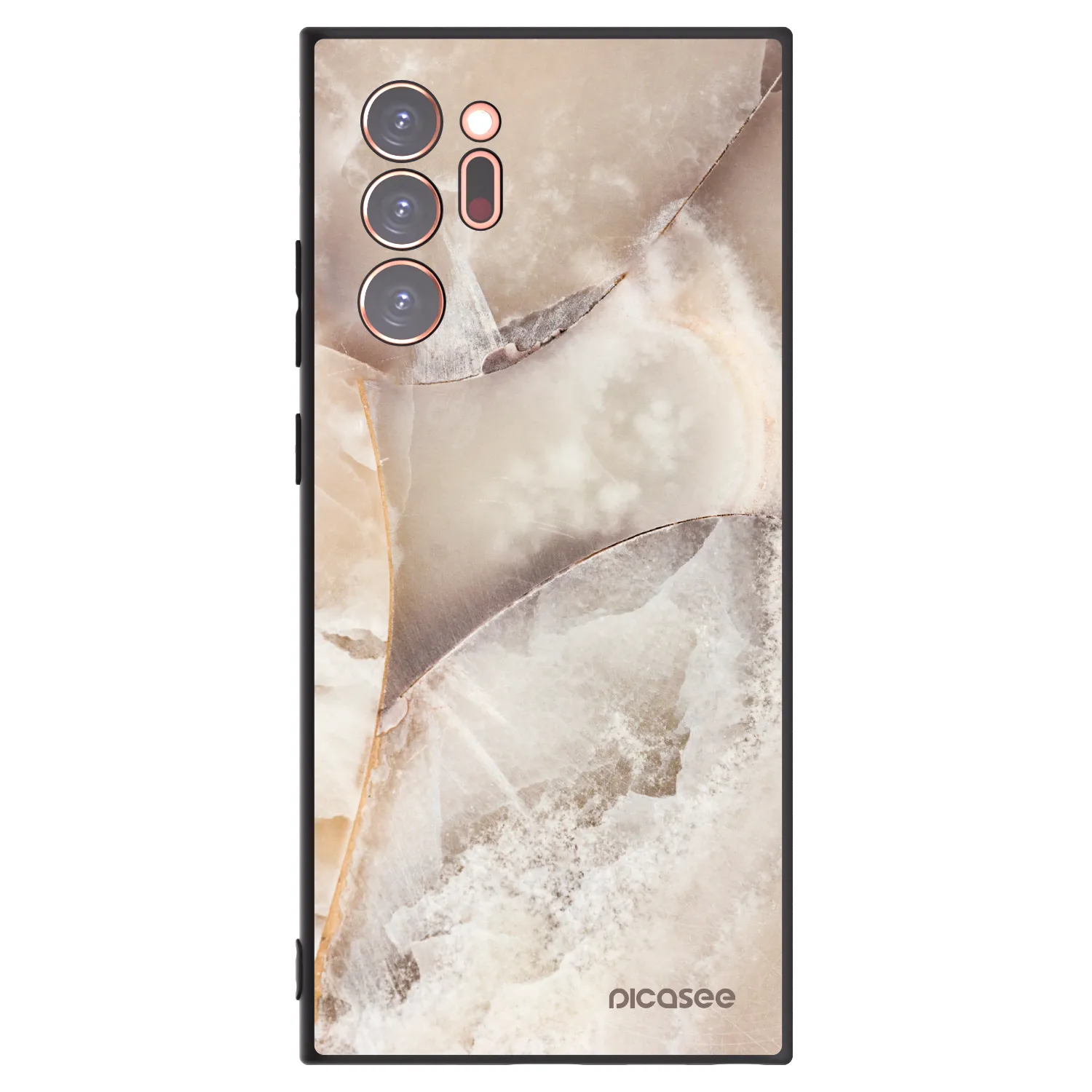 Picasee Μαύρη θήκη σιλικόνης για Samsung Galaxy Note 20 Ultra - Cream marble