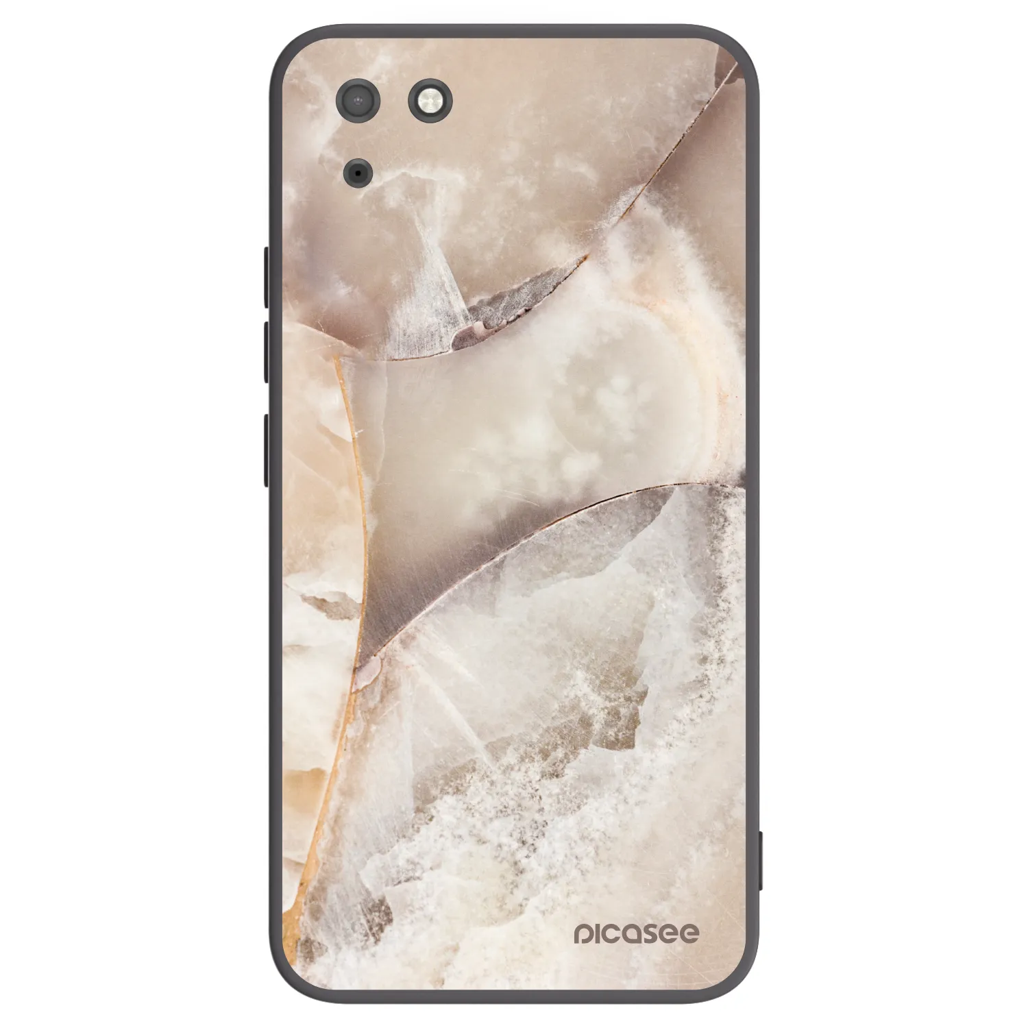 Picasee Μαύρη θήκη σιλικόνης για Huawei Y5P - Cream marble
