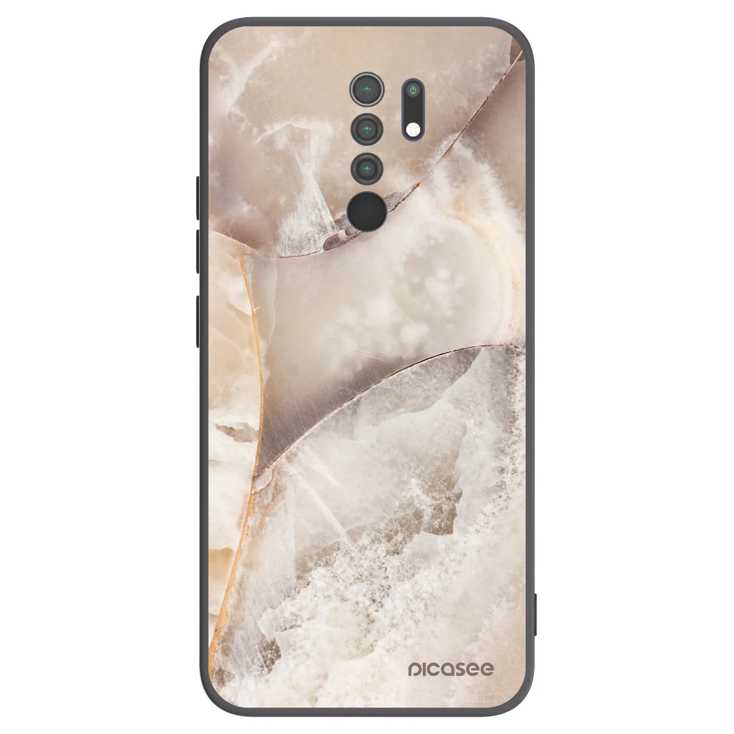 Picasee Μαύρη θήκη σιλικόνης για Xiaomi Redmi 9 - Cream marble