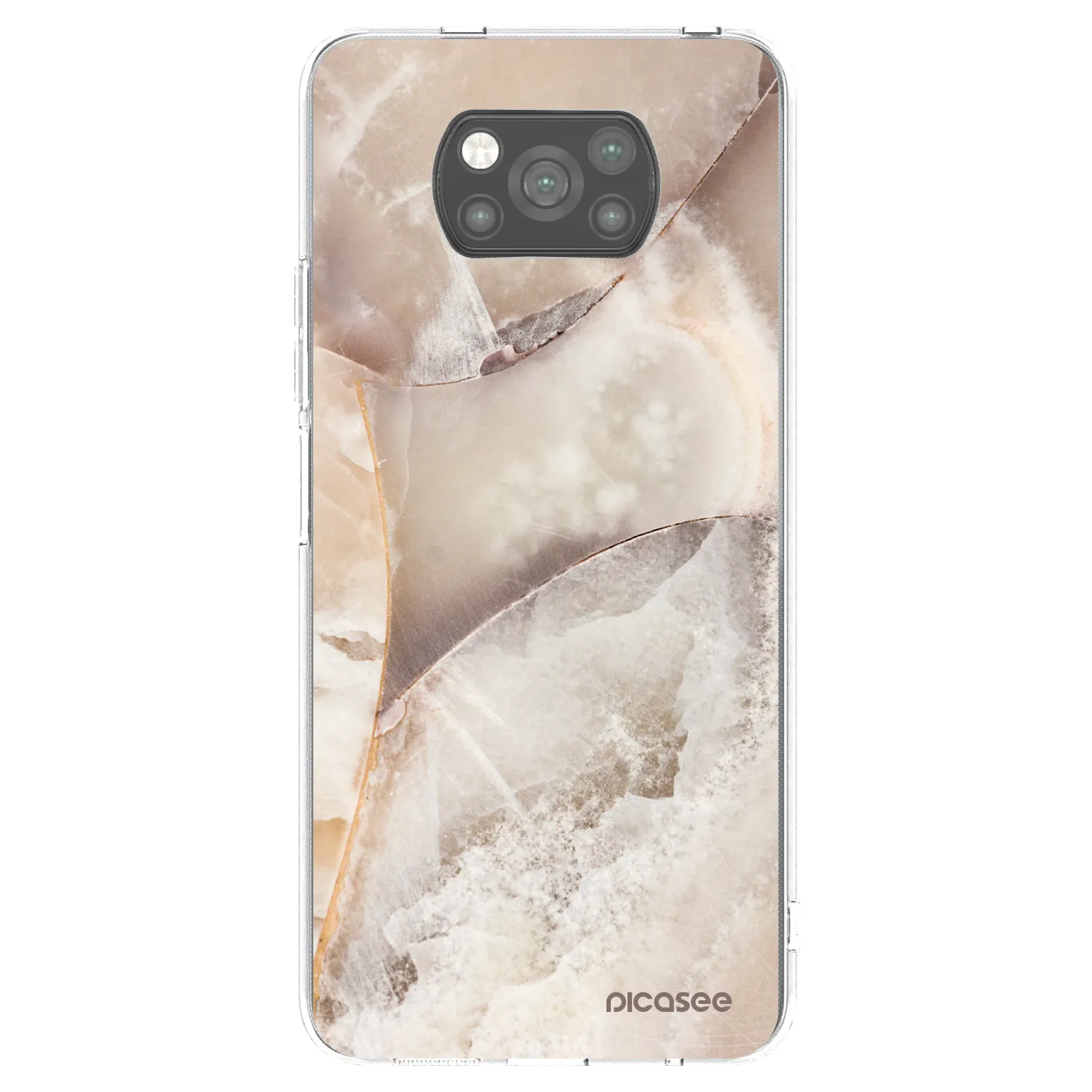 Picasee Μαύρη θήκη σιλικόνης για Xiaomi Poco X3 - Cream marble