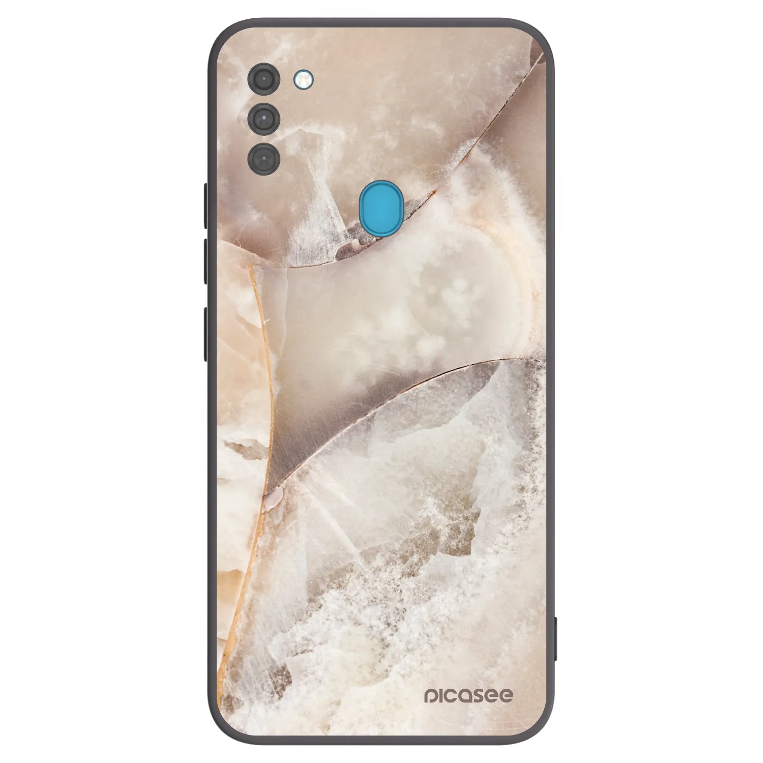 Picasee Μαύρη θήκη σιλικόνης για Samsung Galaxy M11 - Cream marble
