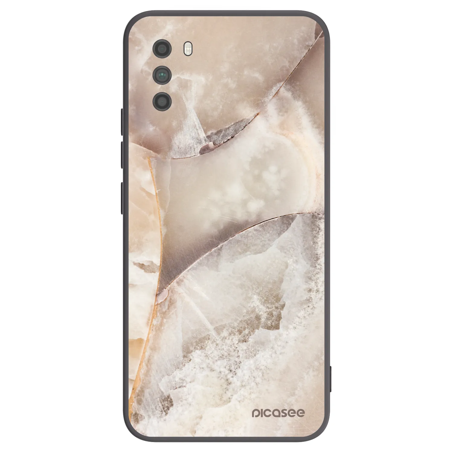 Picasee Μαύρη θήκη σιλικόνης για Xiaomi Poco M3 - Cream marble