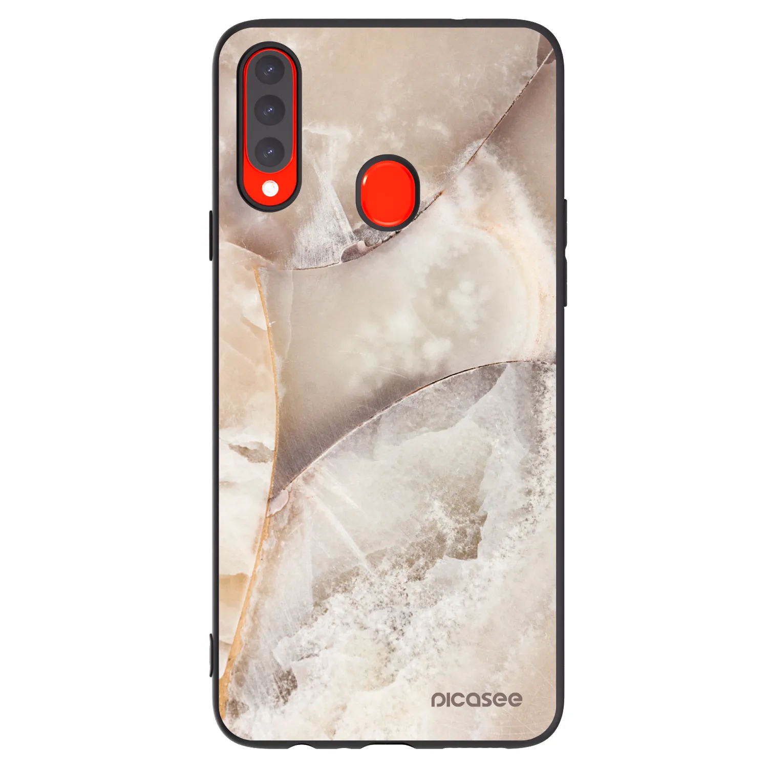 Picasee Μαύρη θήκη σιλικόνης για Samsung Galaxy A20s - Cream marble