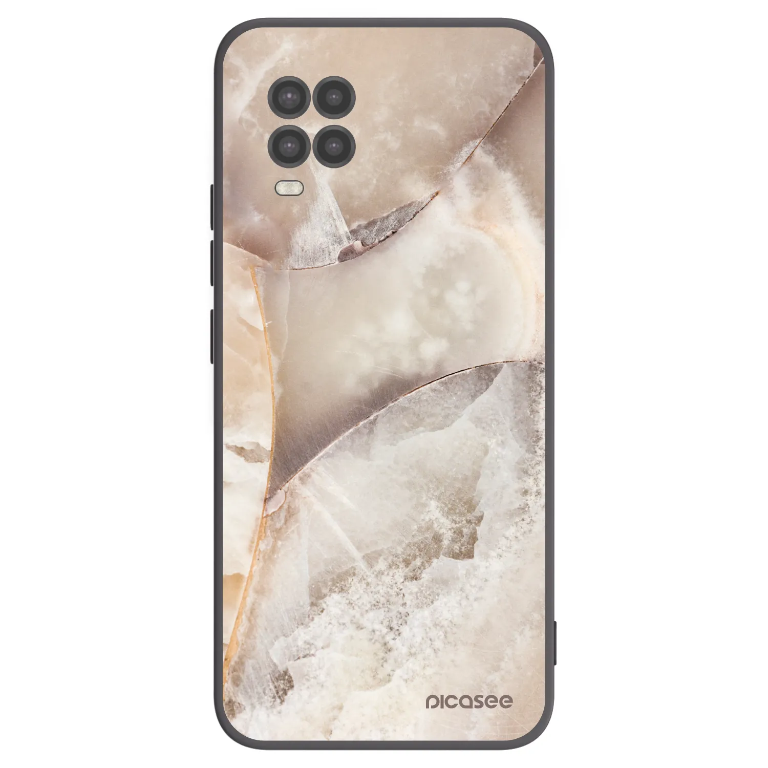 Picasee Μαύρη θήκη σιλικόνης για Xiaomi Mi 10 Lite - Cream marble
