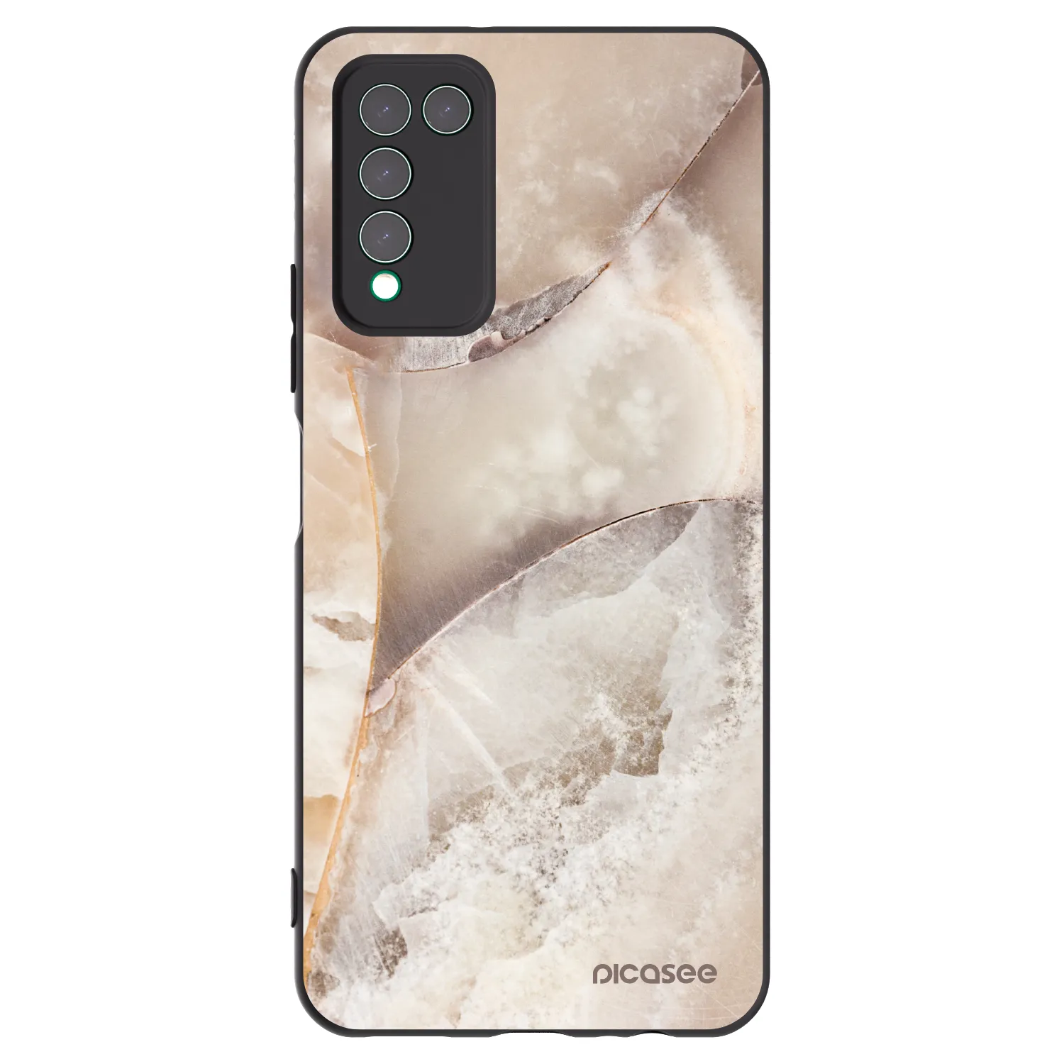 Picasee Μαύρη θήκη σιλικόνης για Honor 10X Lite - Cream marble