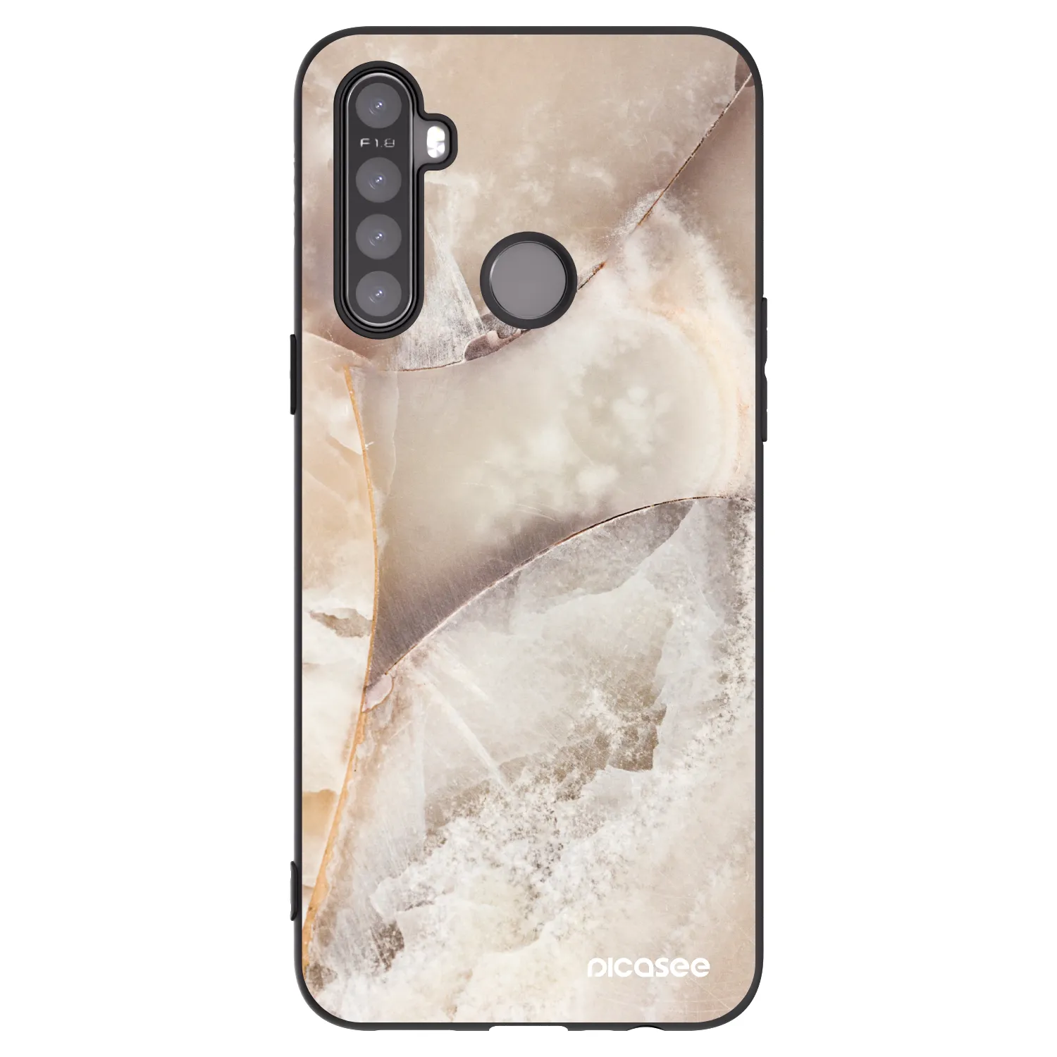 Picasee Μαύρη θήκη σιλικόνης για Realme 6i - Cream marble