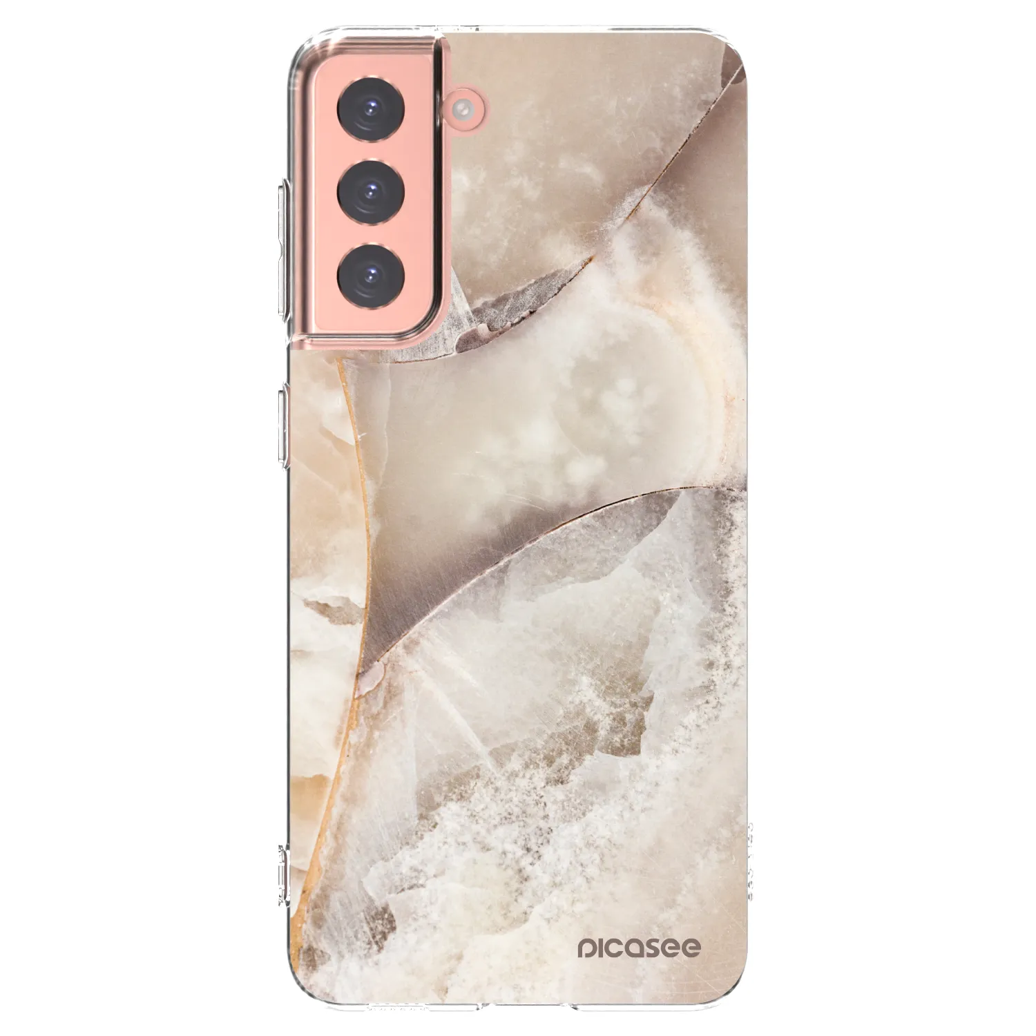 Picasee διαφανής θήκη σιλικόνης Samsung Galaxy S21 5G G991B - Cream marble