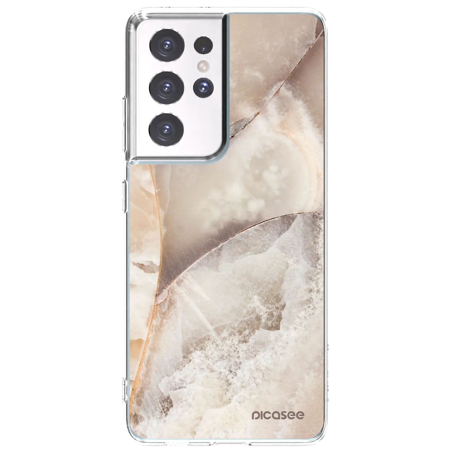 Picasee διαφανής θήκη σιλικόνης Samsung Galaxy S21 Ultra 5G G998B - Cream marble