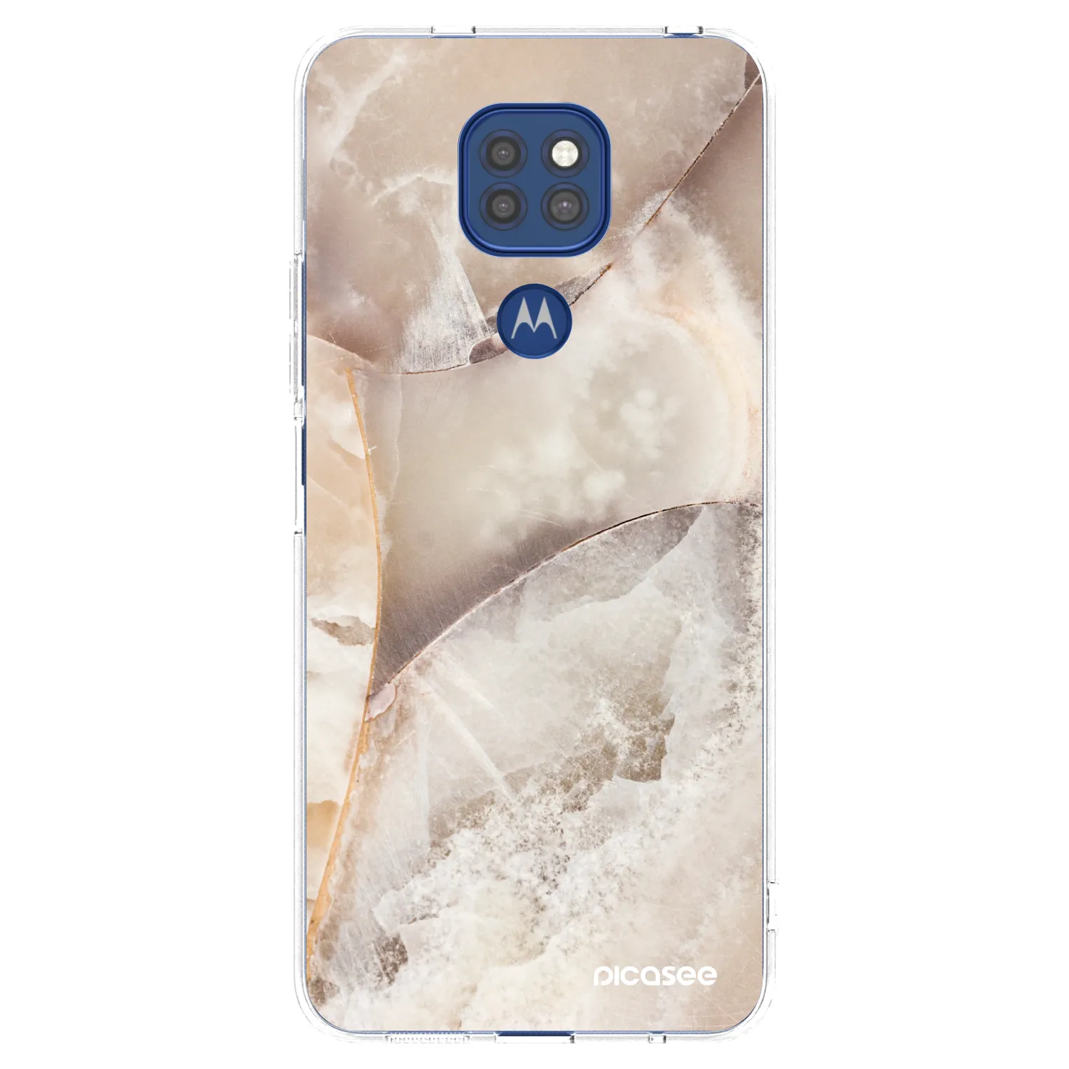 Picasee διαφανής θήκη σιλικόνης Motorola Moto G9 Play - Cream marble