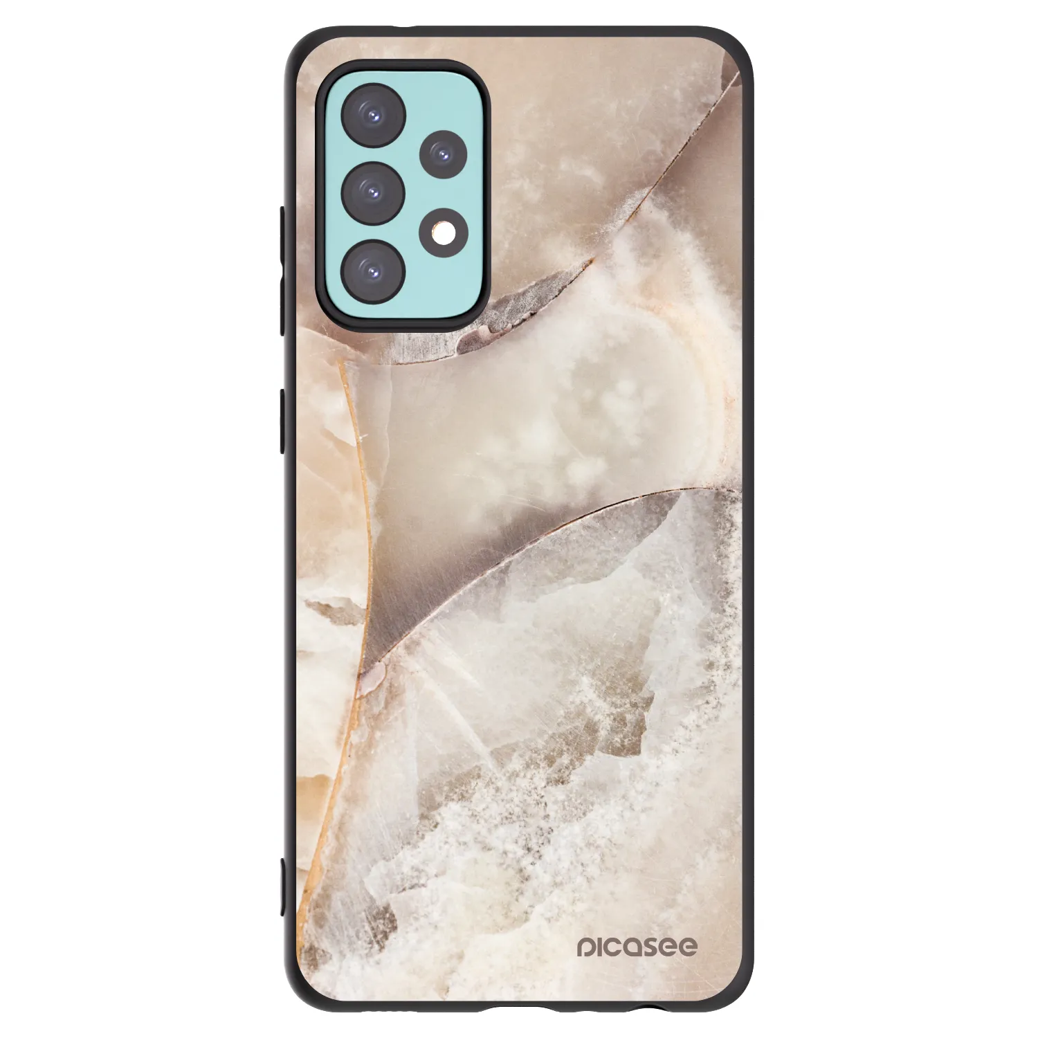 Picasee Μαύρη θήκη σιλικόνης για Samsung Galaxy A72 A725F - Cream marble