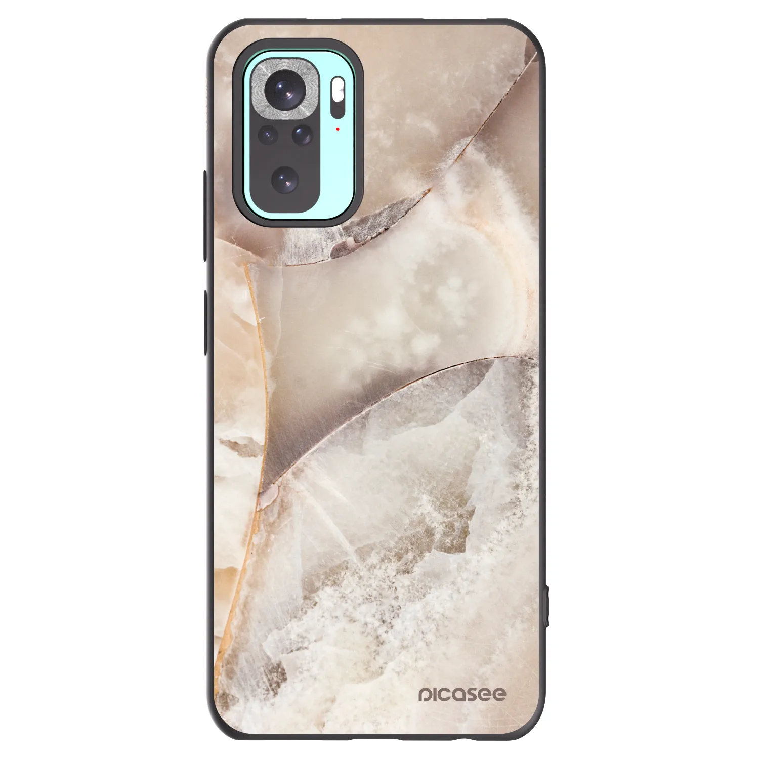 Picasee Μαύρη θήκη σιλικόνης για Xiaomi Redmi Note 10 Pro - Cream marble