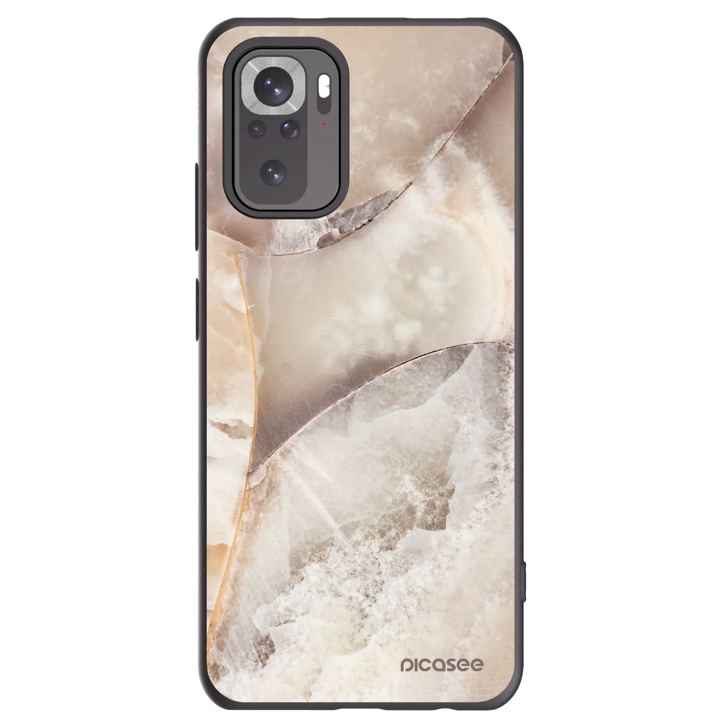 Picasee Μαύρη θήκη σιλικόνης για Xiaomi Redmi Note 10S - Cream marble
