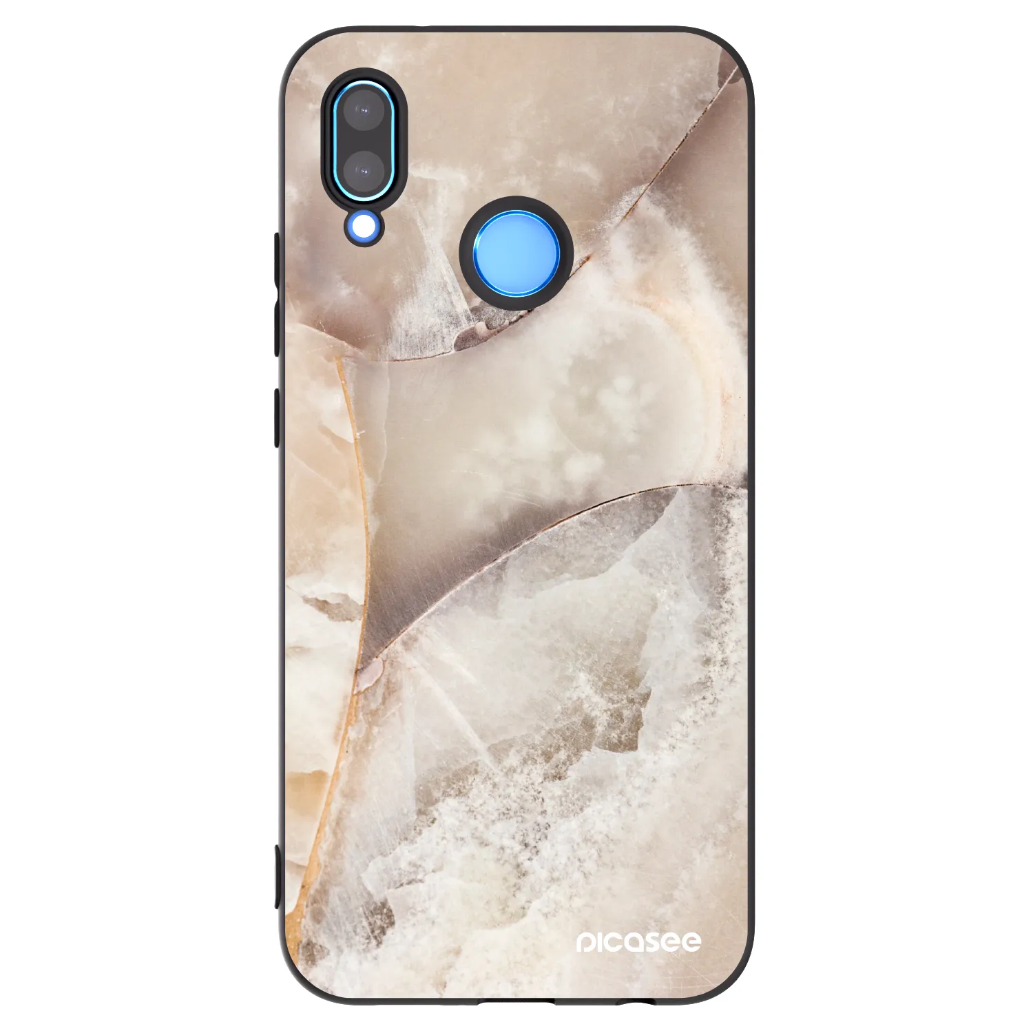 Picasee Μαύρη θήκη σιλικόνης για Huawei P20 Lite - Cream marble