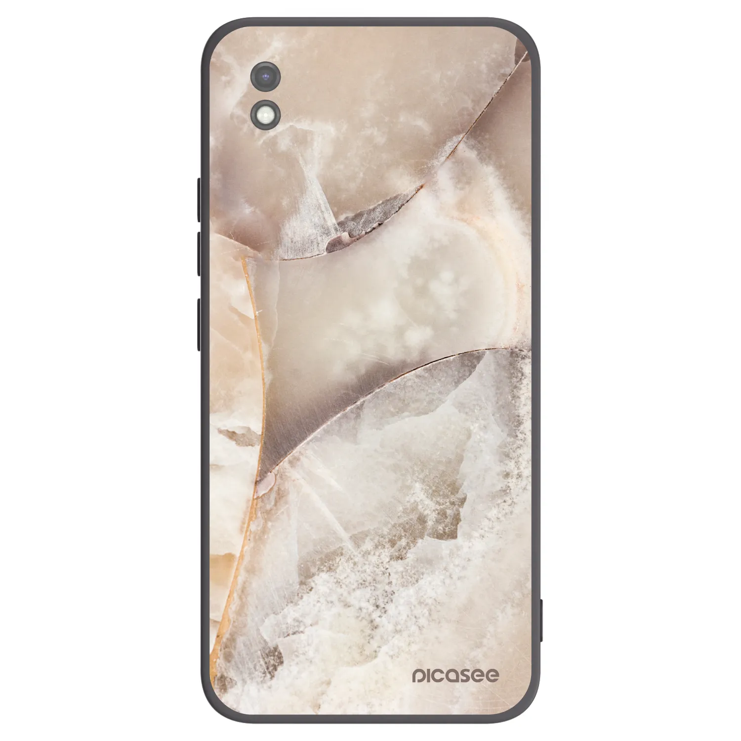 Picasee Μαύρη θήκη σιλικόνης για Xiaomi Redmi 9AT - Cream marble