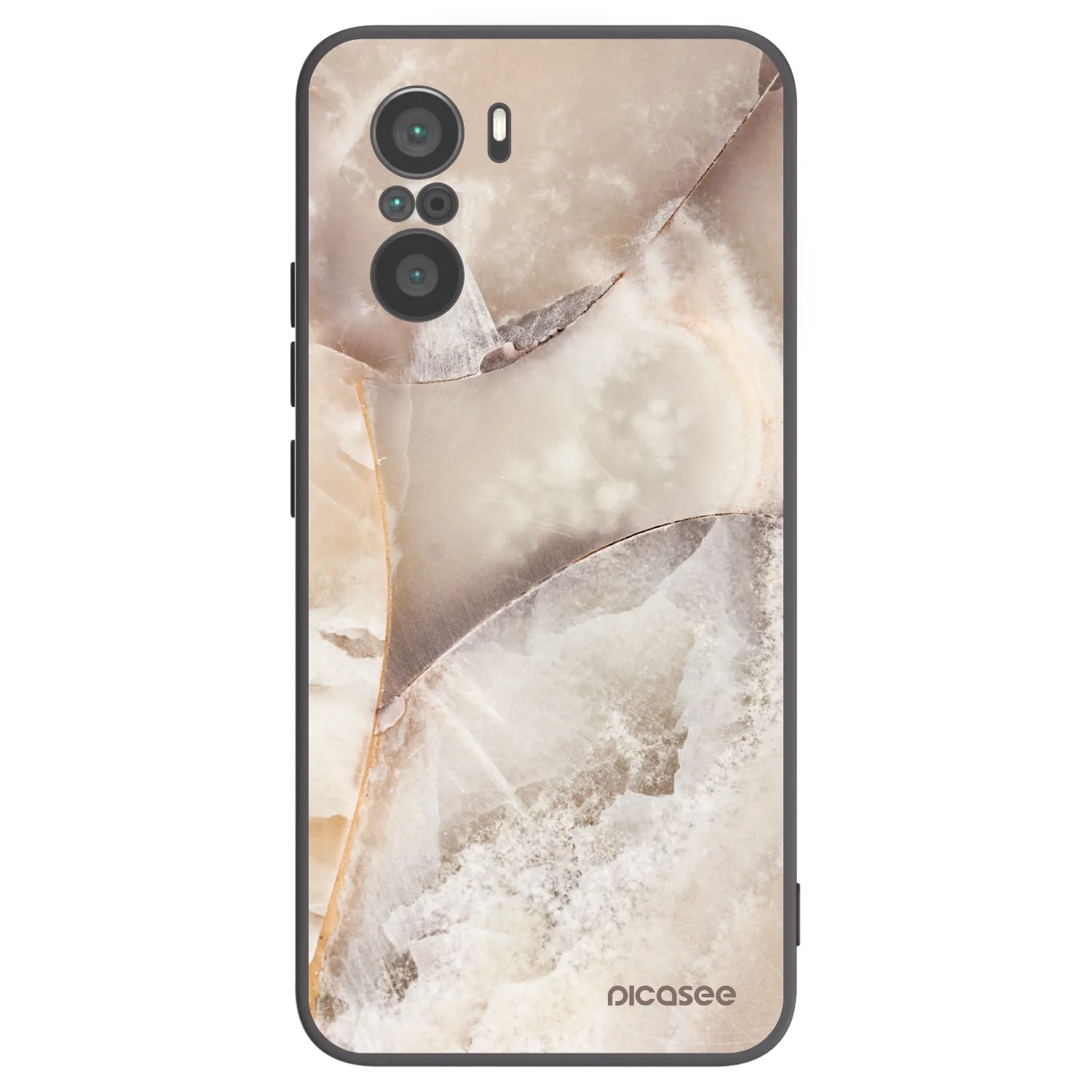 Picasee Μαύρη θήκη σιλικόνης για Xiaomi Poco F3 - Cream marble