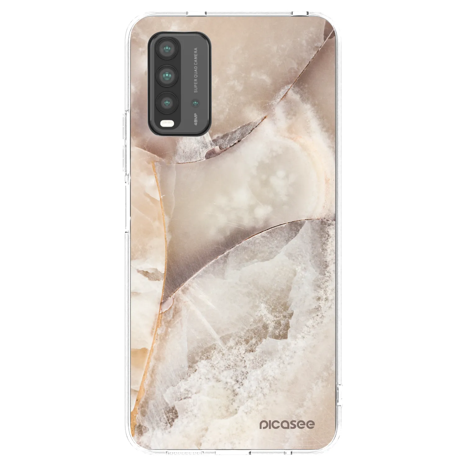 Picasee Μαύρη θήκη σιλικόνης για Xiaomi Redmi 9T - Cream marble