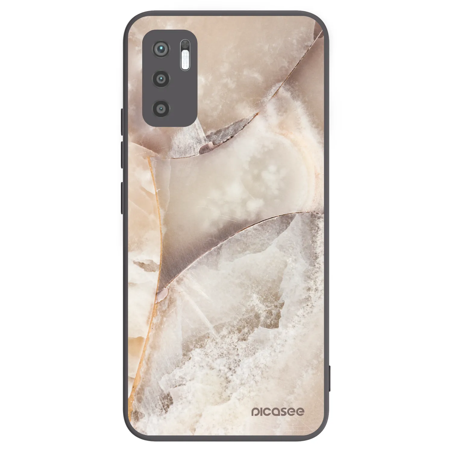 Picasee Μαύρη θήκη σιλικόνης για Xiaomi Redmi Note 10 5G - Cream marble