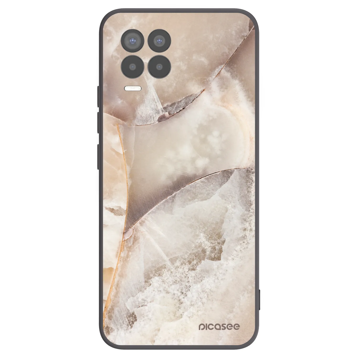 Picasee Μαύρη θήκη σιλικόνης για Realme 8 Pro - Cream marble