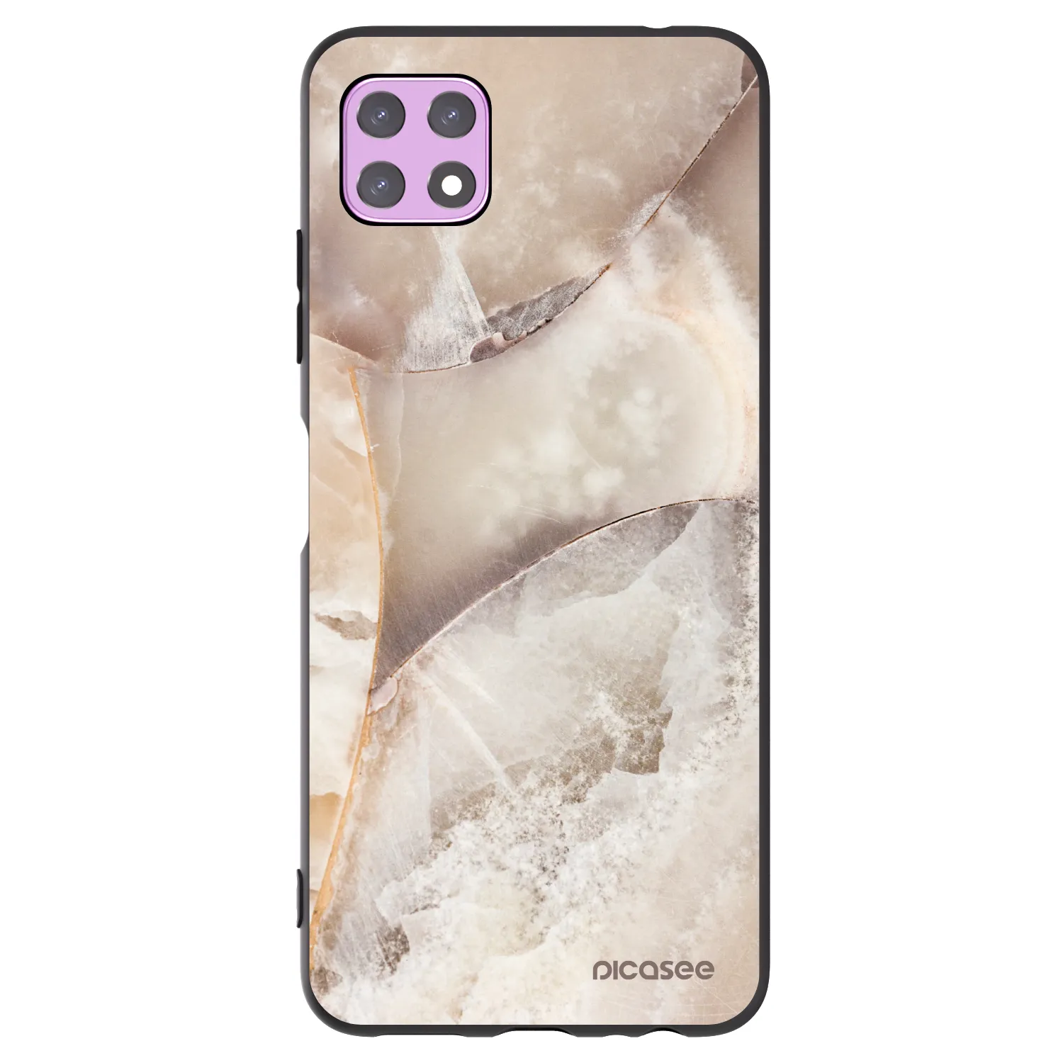 Picasee Μαύρη θήκη σιλικόνης για Samsung Galaxy A22 A226B 5G - Cream marble
