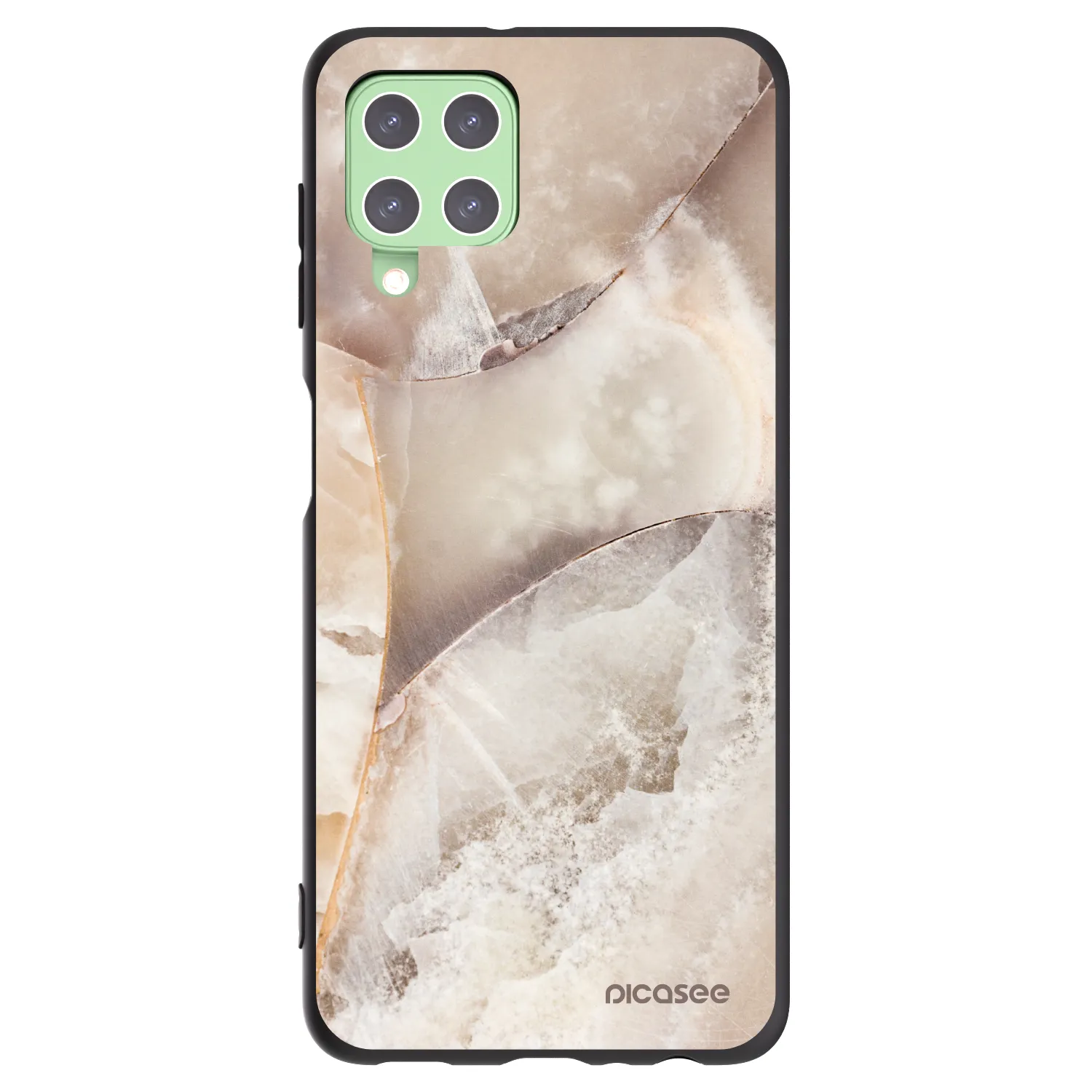 Picasee Μαύρη θήκη σιλικόνης για Samsung Galaxy A22 A225F 4G - Cream marble