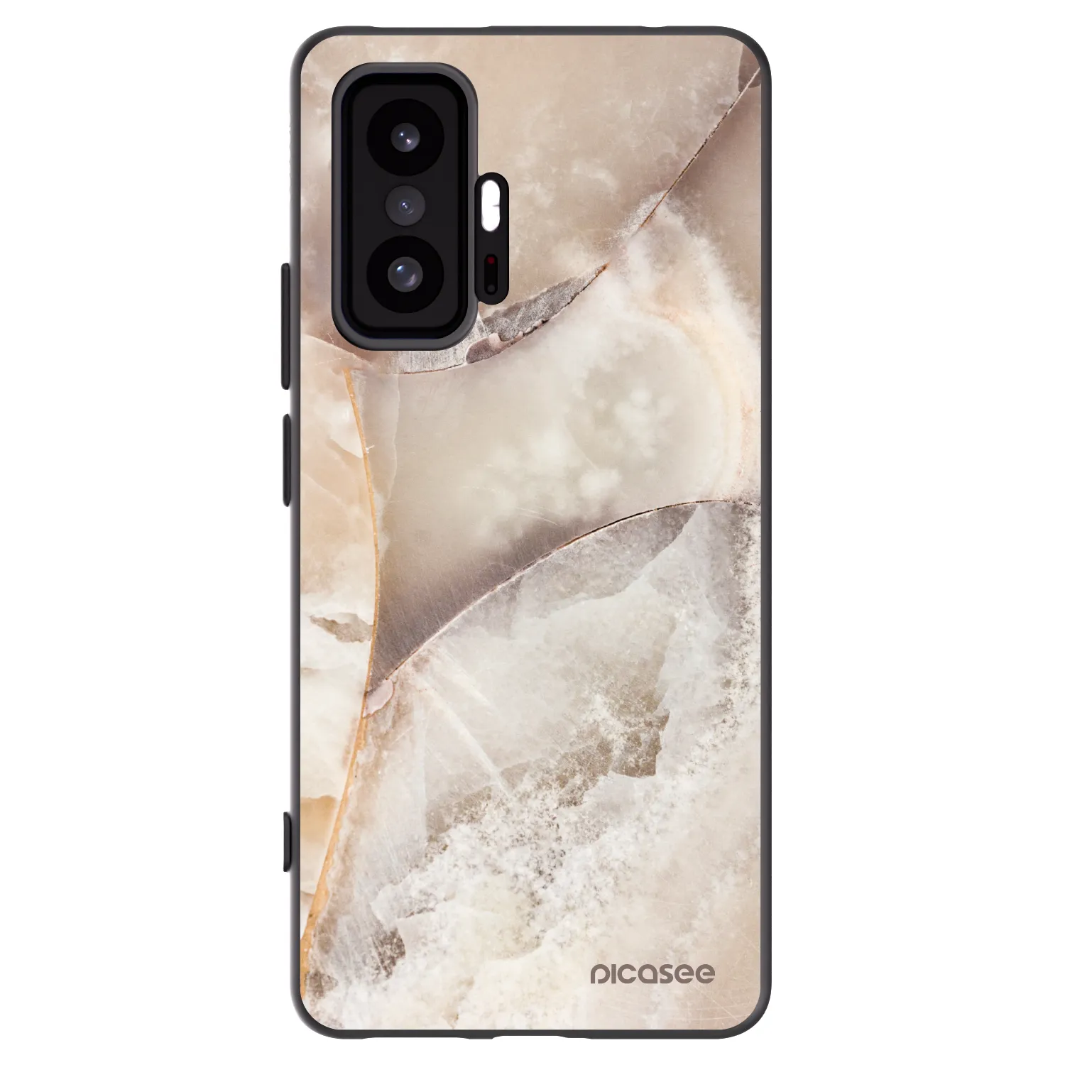 Picasee Μαύρη θήκη σιλικόνης για Xiaomi 11T Pro - Cream marble