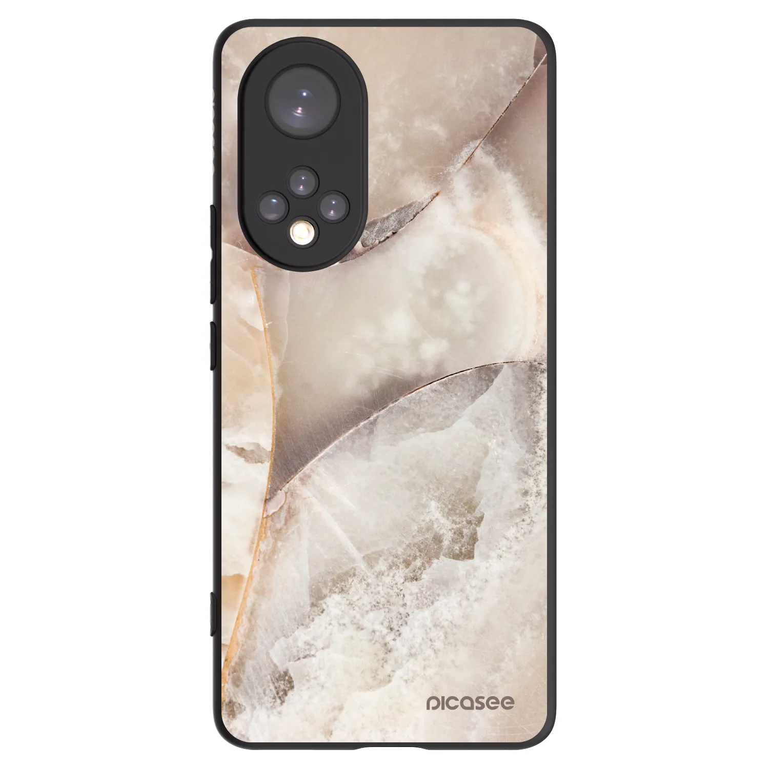 Picasee Μαύρη θήκη σιλικόνης για Honor 50 5G - Cream marble
