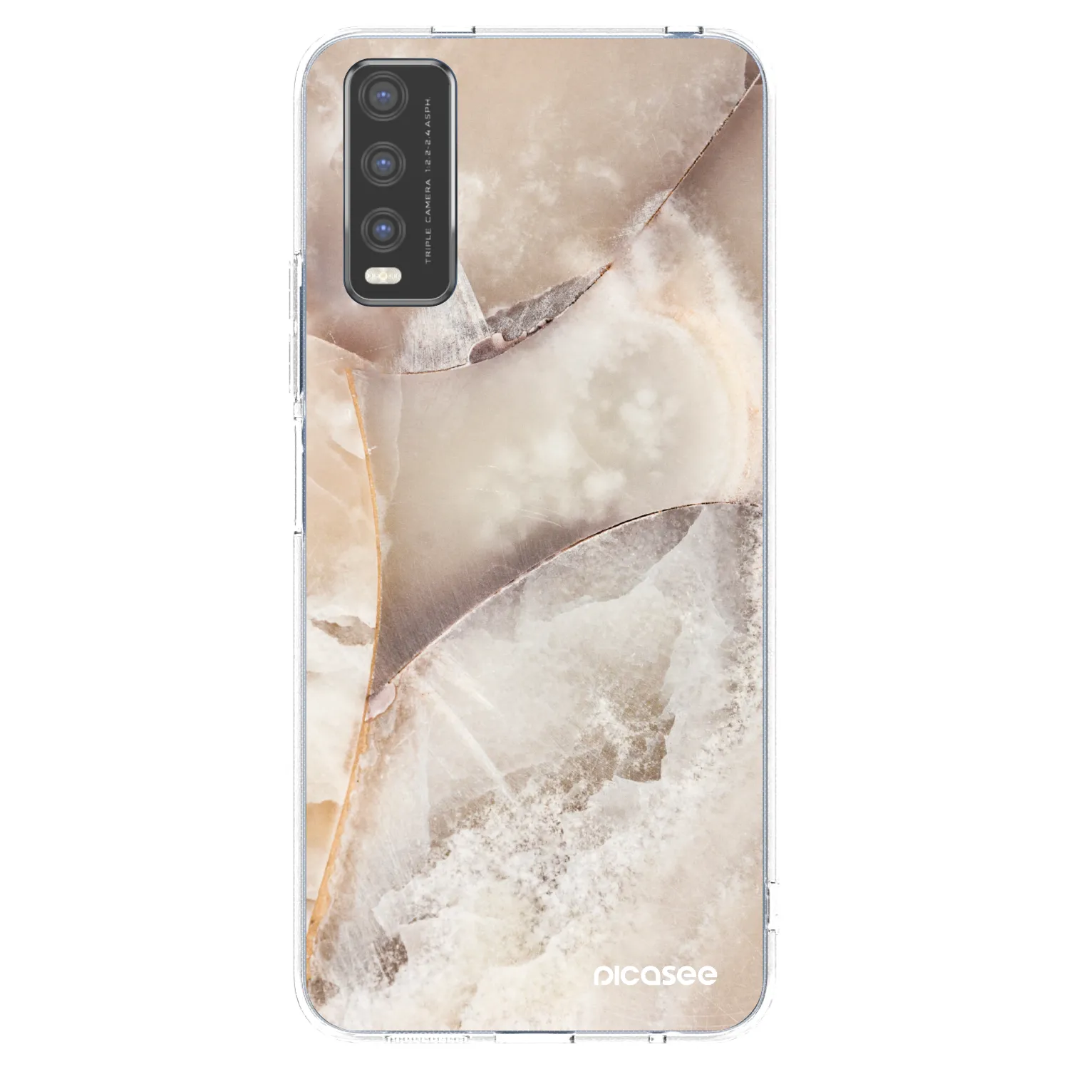 Picasee διαφανής θήκη σιλικόνης Vivo Y20s - Cream marble